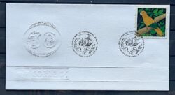 Envelope EPD 2000 098q Descobrimento do Brasil Indio Navio Aves Papagaio Ararajuba CBC BA