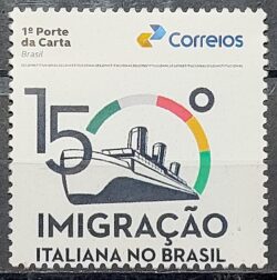 SI 24 Selo Institucional Imigracao Italiana no Brasil Navio Historia 2024