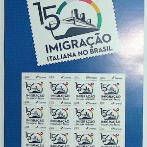 SI 24 Selo Institucional Imigracao Italiana no Brasil Navio Historia 2024 Folha