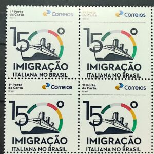 SI 24 Selo Institucional Imigracao Italiana no Brasil Navio Historia 2024 Quadra