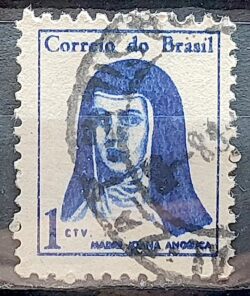 Selo Regular RHM 526 Mulheres Famosas Madre Joana Angelica Religiao 1967 Circulado 1