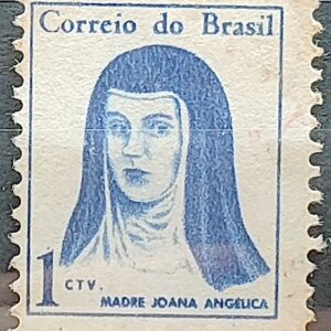 Selo Regular RHM 526 Mulheres Famosas Madre Joana Angelica Religiao 1967 Circulado 2