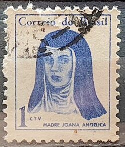 Selo Regular RHM 526 Mulheres Famosas Madre Joana Angelica Religiao 1967 Circulado 3