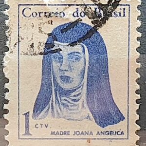 Selo Regular RHM 526 Mulheres Famosas Madre Joana Angelica Religiao 1967 Circulado 3