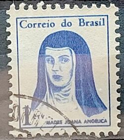 Selo Regular RHM 526 Mulheres Famosas Madre Joana Angelica Religiao 1967 Circulado 5