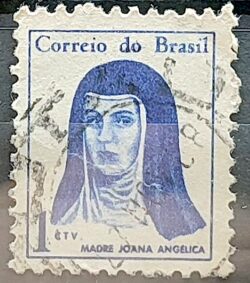 Selo Regular RHM 526 Mulheres Famosas Madre Joana Angelica Religiao 1967 Circulado 7