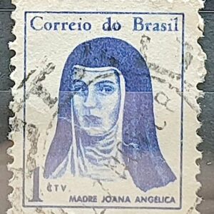 Selo Regular RHM 526 Mulheres Famosas Madre Joana Angelica Religiao 1967 Circulado 7