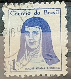 Selo Regular RHM 526 Mulheres Famosas Madre Joana Angelica Religiao 1967 Circulado 9
