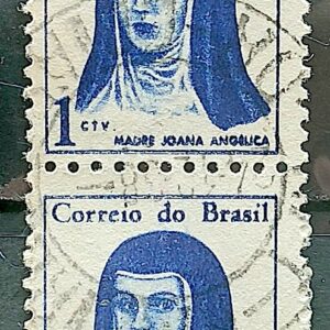 Selo Regular RHM 526 Mulheres Famosas Madre Joana Angelica Religiao 1967 Dupla Circulado 1