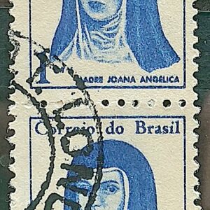 Selo Regular RHM 526 Mulheres Famosas Madre Joana Angelica Religiao 1967 Dupla Circulado 3