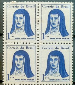 Selo Regular RHM 526 Mulheres Famosas Madre Joana Angelica Religiao 1967 Quadra