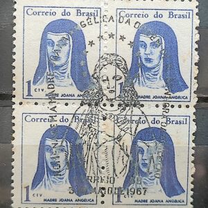 Selo Regular RHM 526 Mulheres Famosas Madre Joana Angelica Religiao 1967 Quadra CBC