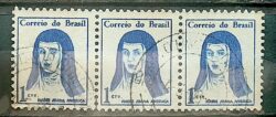 Selo Regular RHM 526 Mulheres Famosas Madre Joana Angelica Religiao 1967 Terno Circulado 1