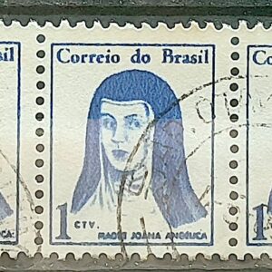 Selo Regular RHM 526 Mulheres Famosas Madre Joana Angelica Religiao 1967 Terno Circulado 1