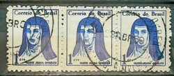 Selo Regular RHM 526 Mulheres Famosas Madre Joana Angelica Religiao 1967 Terno Circulado 2