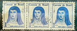 Selo Regular RHM 526 Mulheres Famosas Madre Joana Angelica Religiao 1967 Terno Circulado 3