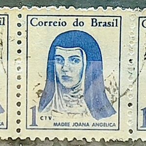 Selo Regular RHM 526 Mulheres Famosas Madre Joana Angelica Religiao 1967 Terno Circulado 3