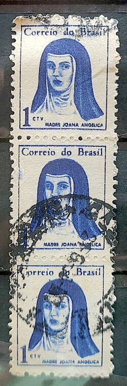 Selo Regular RHM 526 Mulheres Famosas Madre Joana Angelica Religiao 1967 Terno Circulado 4