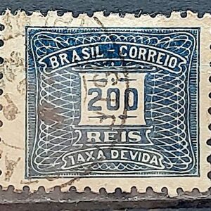 Selo Taxa Devida 200 Reis 1919 Circulado 1