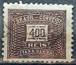 Selo Taxa Devida 400 Reis 1919 Circulado 1