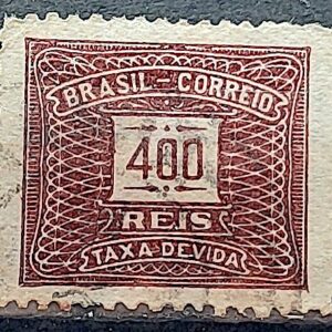 Selo Taxa Devida 400 Reis 1919 Circulado 2