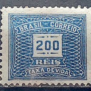 X 45 Selo Taxa Devida 200 Reis Sem Filigrana 1919