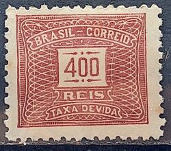 X 46 Selo Taxa Devida 400 Reis Sem Filigrana 1919