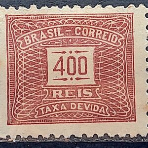 X 46 Selo Taxa Devida 400 Reis Sem Filigrana 1919