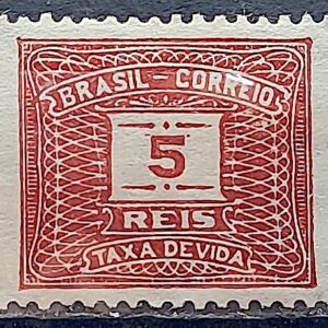 X 47 Selo Taxa Devida 5 Reis Filigrana D 1920 1