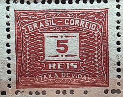 X 47 Selo Taxa Devida 5 Reis Filigrana D 1920