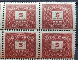 X 47 Selo Taxa Devida 5 Reis Filigrana D 1920 Quadra