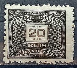 X 55 Selo Taxa Devida 20 Reis Filigrana F 1925 1