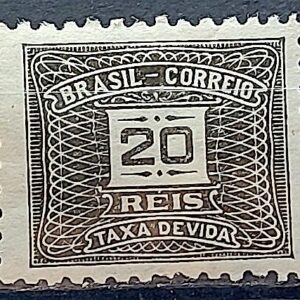 X 55 Selo Taxa Devida 20 Reis Filigrana F 1925 2