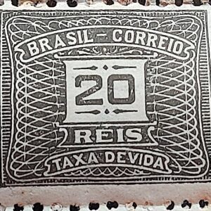 X 55 Selo Taxa Devida 20 Reis Filigrana F 1925