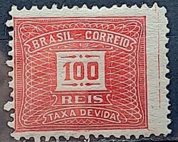 X 59 Selo Taxa Devida 100 Reis Filigrana F1 1926 2