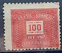 X 59 Selo Taxa Devida 100 Reis Filigrana F1 1926