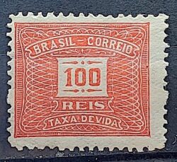 X 61 Selo Taxa Devida 100 Reis Filigrana H 1929