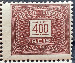X 63 Selo Taxa Devida 400 Reis Filigrana H 1929