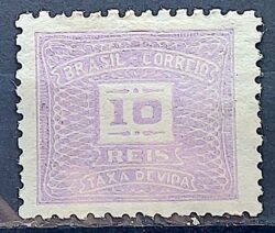 X 65 Selo Taxa Devida 10 Reis Filigrana K 1931