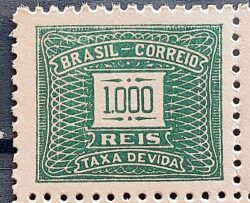 X 87 Selo Taxa Devida 1000 Reis Filigrana O 1940