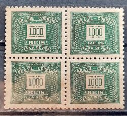 X 87 Selo Taxa Devida 1000 Reis Filigrana O 1940 Quadra