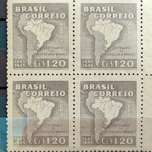 A 59 Selo Aereo Centenario do Barao do Rio Branco Diplomacia Direito Mapa 1945 Quadra 2