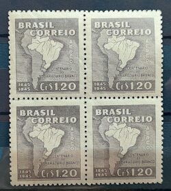 A 59 Selo Aereo Centenario do Barao do Rio Branco Diplomacia Direito Mapa 1945 Quadra