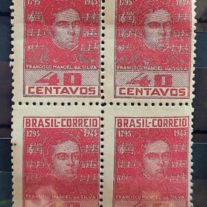 C 204 Selo Manoel da Silva Musica Hino Nacional 1945 Quadra