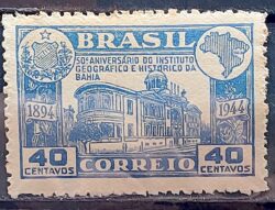 C 205 Selo Cinquentenario Instituto Geografico e Historico Bahia 1945 2