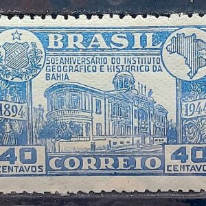 C 205 Selo Cinquentenario Instituto Geografico e Historico Bahia 1945