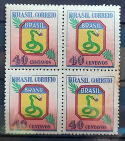 C 207 Selo Forca Expedicionaria Brasileira FEB Militar Cobra Fumando 1945 Quadra 3