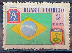 C 209 Selo Forca Expedicionaria Brasileira FEB Militar Bandeira Brasil 1945