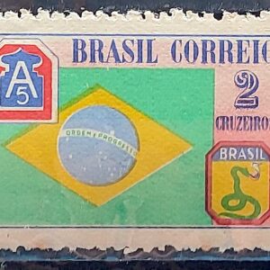 C 209 Selo Forca Expedicionaria Brasileira FEB Militar Bandeira Brasil 1945