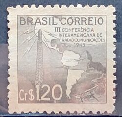 C 211 Selo Conferência Radiocomunicacoes Comunicacao 1945